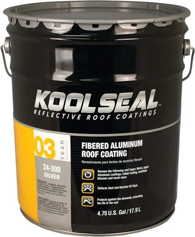Kool Seal Ks0024300-20 Silver Reflective Roof Coating – 5-Gallon Liquid Formula For Uv And Weather Protection 1
