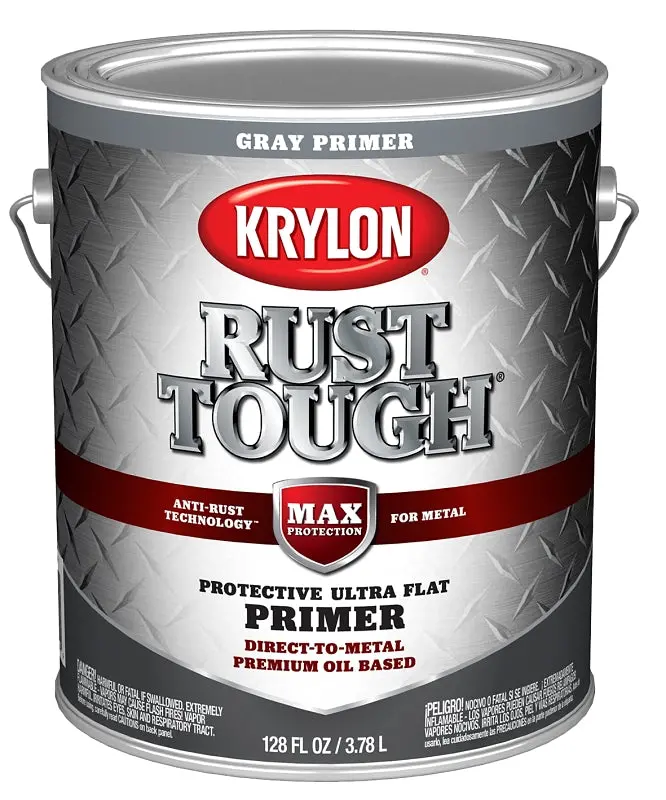Krylon Rust Tough Ultra Flat Gray Primer – 1-Gallon Industrial-Strength Rust-Inhibiting Base Coat 1