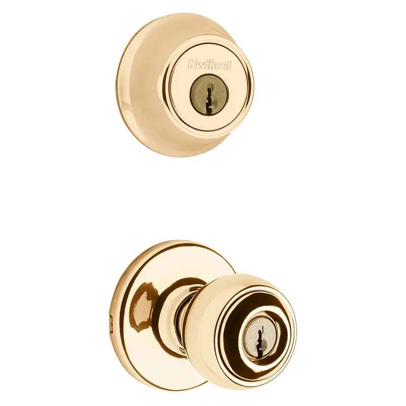 Kwikset 690P 3Cp 6Alrcsk6 Polo Knob Lockset – Polished Brass, Left/Right Hand Reversible Design 1