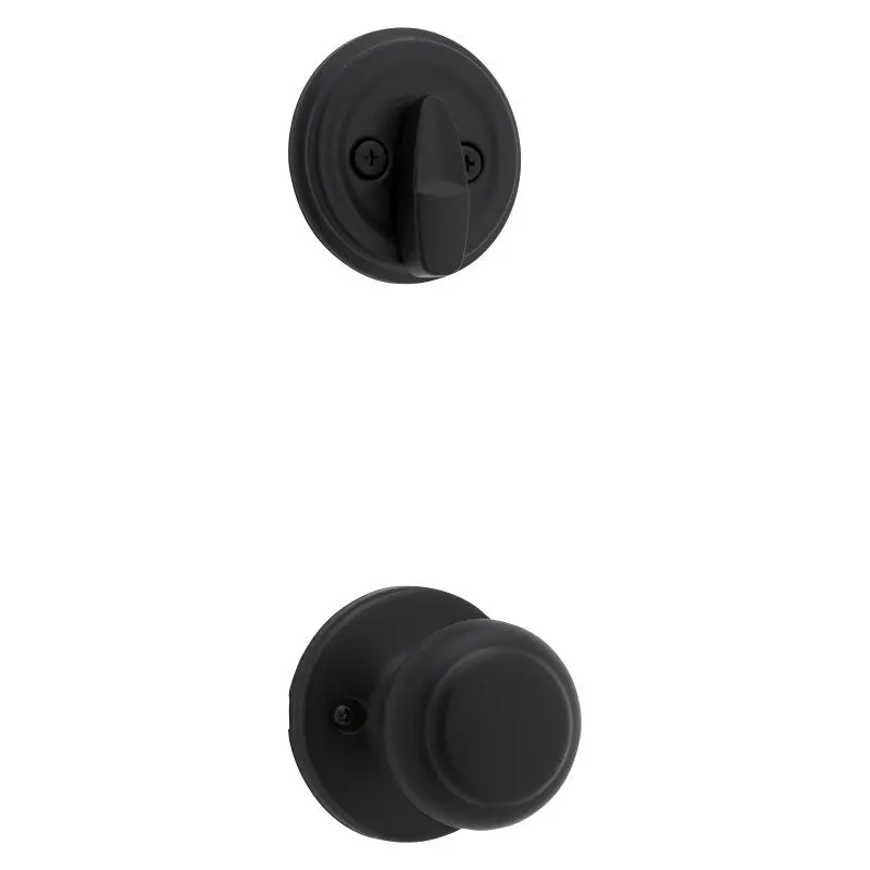 Kwikset 966Cv 514 Universal Handleset – Matte Black Zinc Knob, Grade 3 Security, Keyed Entry For Residential Doors 1