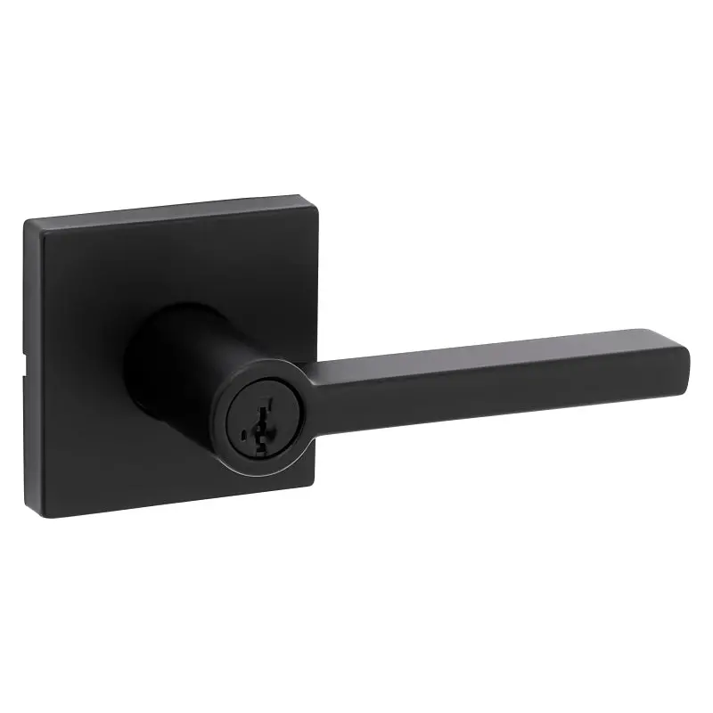 Kwikset Signature Square Entry Door Lever – Matte Black Zinc Finish, Sc1 Keyway, Kw1 Cylinder 1