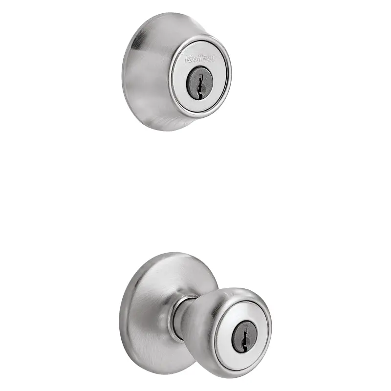 Kwikset Tylo Knob Lockset – Left/Right Hand, Satin Chrome, Grade 3 Security 1