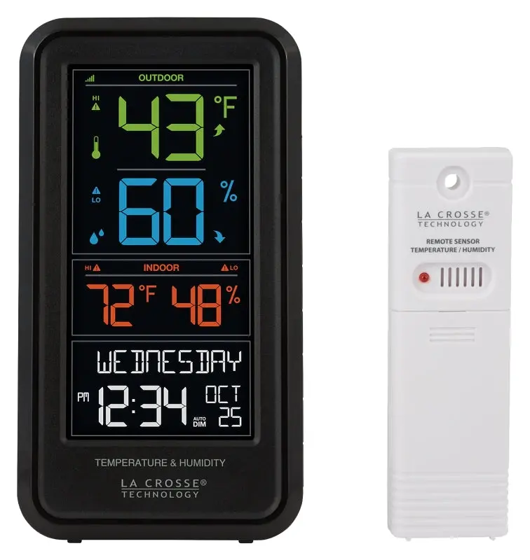 La Crosse S82967 Digital Weather Station – Indoor/Outdoor Thermometer & Hygrometer With Battery Power 1