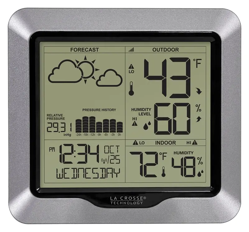 La Crosse Technology 308-1417 Digital Weather Station – Indoor/Outdoor Thermometer & Hygrometer (32–99°F, 10–99% Rh) 1