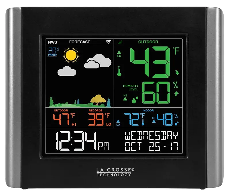 La Crosse V10-Th Digital Weather Station — Compact Display (7.8" X 1.25" X 6.45"), Humidity Range 10–99% 1