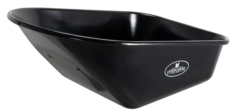 Landscapers Select 34637 Steel Wheelbarrow Tray – 38.125-Inch × 25.5-Inch, 6-Cubic-Foot Capacity, Black Powder-Coated 1