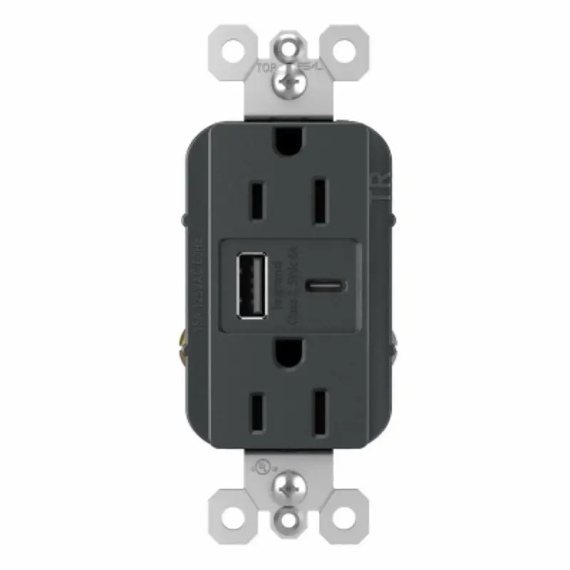 Legrand Radiant Dual Usb Wall Outlet – 15A 125V Receptacle With Usb-A And Usb-C Ports 1