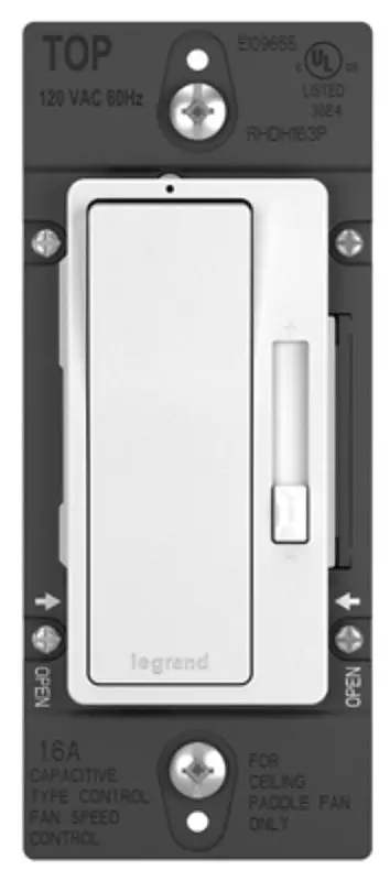 Legrand Radiant Fan Speed Control – 1.6-Amp De-Hummer, 120V, Single-Pole Dimmer Switch 1