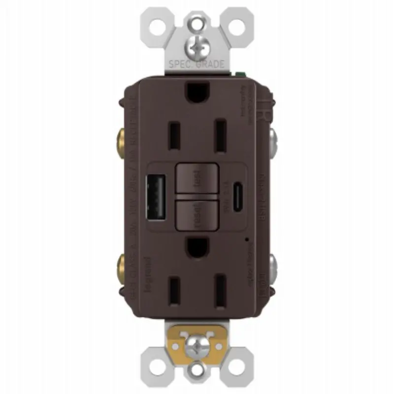 Legrand Radiant Self-Testing Gfci Usb Outlet – 15A, 125V, Dual Usb Ports, 1-Gang, 1597Trusbacdbc4 1