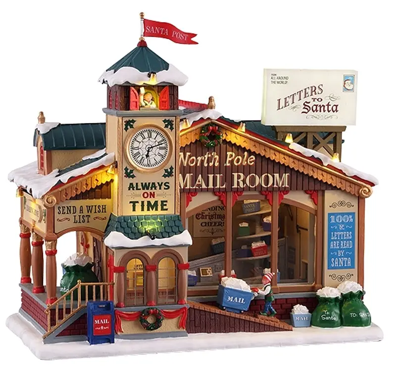 Lemax 15733 North Pole Mail Room Holiday Figurine – 4.5V Adapter Included 1