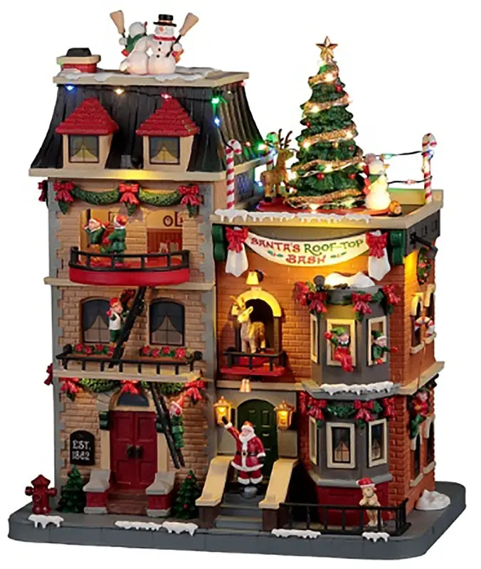 Lemax 25861 Santa Rooftop Bash Holiday Decor – Battery-Operated (4.5V Adapter Included) 1