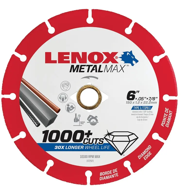 Lenox Metalmax Diamond Cut-Off Wheel – 6-Inch, 40/50 Grit, 7/8-Inch Arbor 1