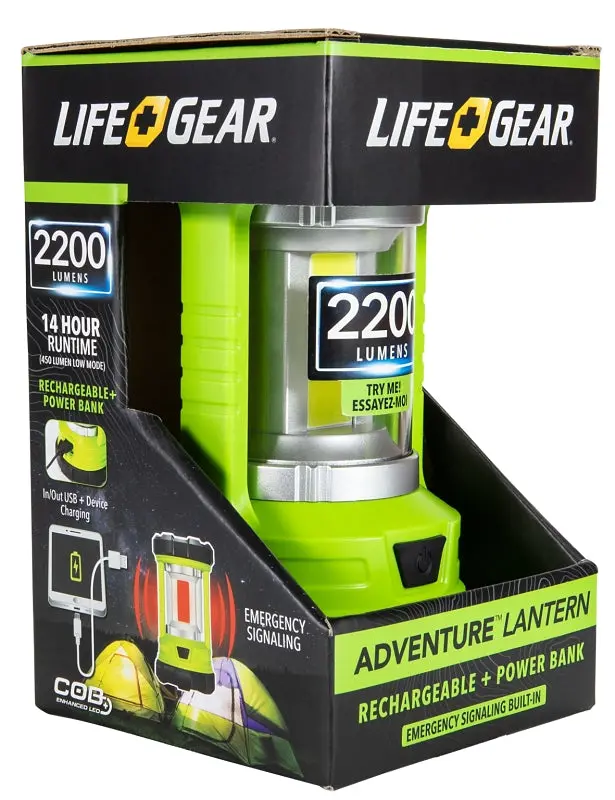 Lifegear 41-3992 Dual-Function Lantern & Power Bank – Rechargeable Lithium-Ion, Clear Housing, Portable Lighting + Usb Charging 1