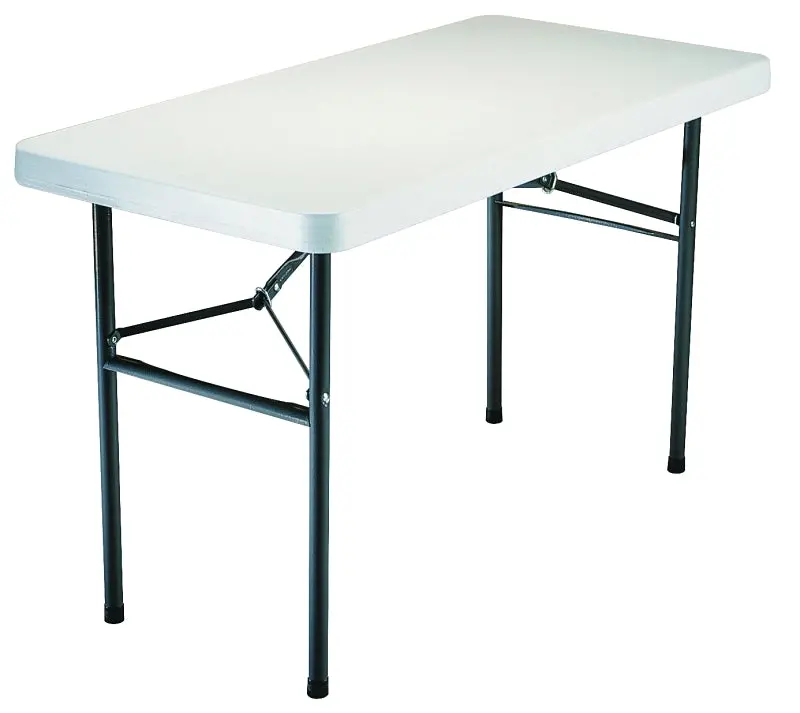 Lifetime 2940 Portable Folding Table – 48.3 X 24 X 29 In, Steel Frame & Gray/White Polyethylene Top 1