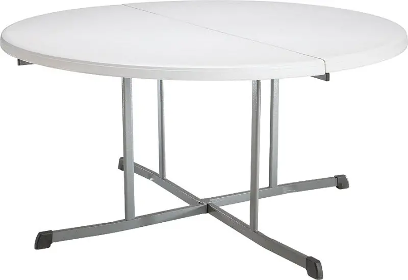 Lifetime 5402 Fold-In-Half Utility Table – 60-Inch Deep Steel Frame With Durable Polyethylene Top 1