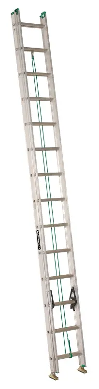 Louisville Ae4228Pg Aluminum Extension Ladder – 28-Step, 225-Pound Capacity, 1.5-Inch Deep Rungs 1