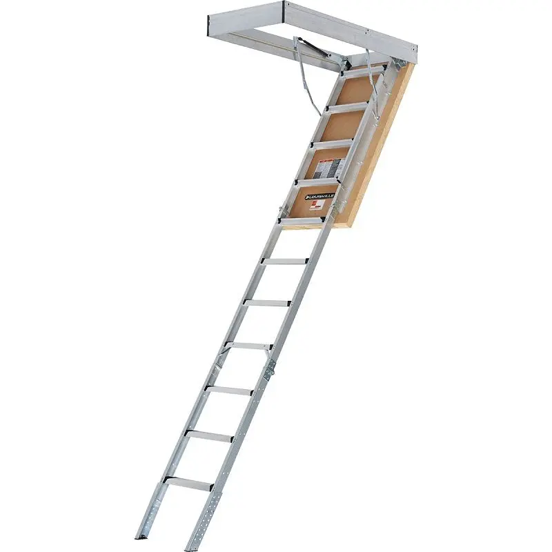 Louisville Al3040Mg-R10Ft Fire-Rated Attic Ladder – 7'8"–10'3" Ceiling Fit, 11-Step, Energy-Saving Insulation 1