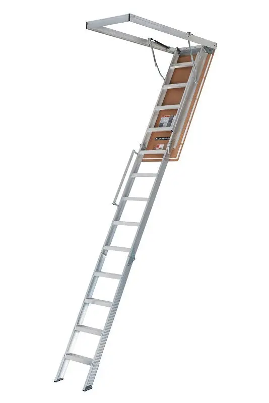 Louisville Everest Al2240Lg-R5 Attic Ladder – 10–12 Ft Ceiling Fit, 22.5" X 63" Opening, 13-Step, 350-Pound Rating 1