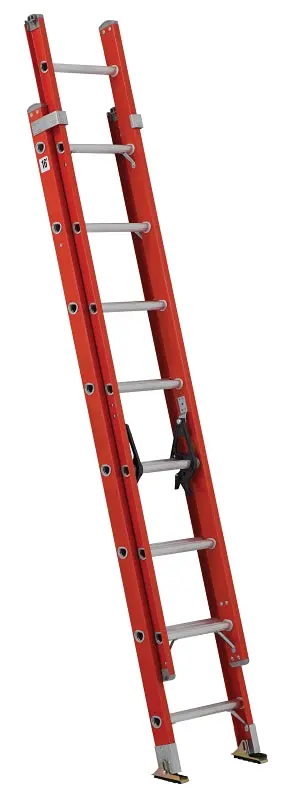 Louisville Fe3216 Fiberglass Extension Ladder – 193 In Height, 300 Lb, Orange Finish, 1.5" Rungs 1