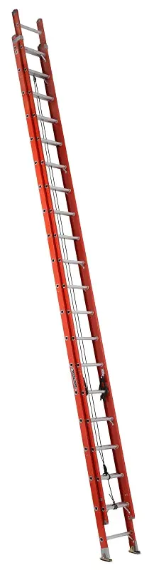 Louisville Fe3240 Fiberglass Extension Ladder – 449-Inch Reach, 300-Pound Duty, Orange Construction 1