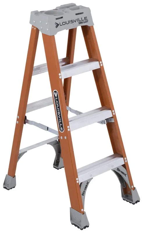 Louisville Fs1504 Fiberglass Step Ladder – 4 Ft High, Type Ia Duty Rated, 300 Lb Capacity 1