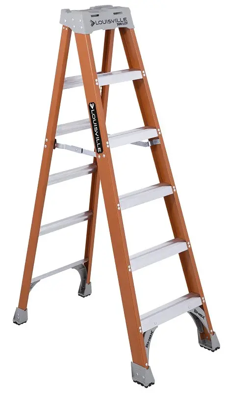 Louisville Fs1506 Fiberglass Step Ladder – 6 Ft Tall, Type Ia Duty Rated, 300 Lb Capacity, 5-Step 1