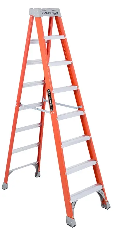 Louisville Fs1508 Fiberglass Step Ladder – 8-Foot Height, Type Ia Rated, 300-Pound Capacity, 7-Step, 147-Inch Reach 1