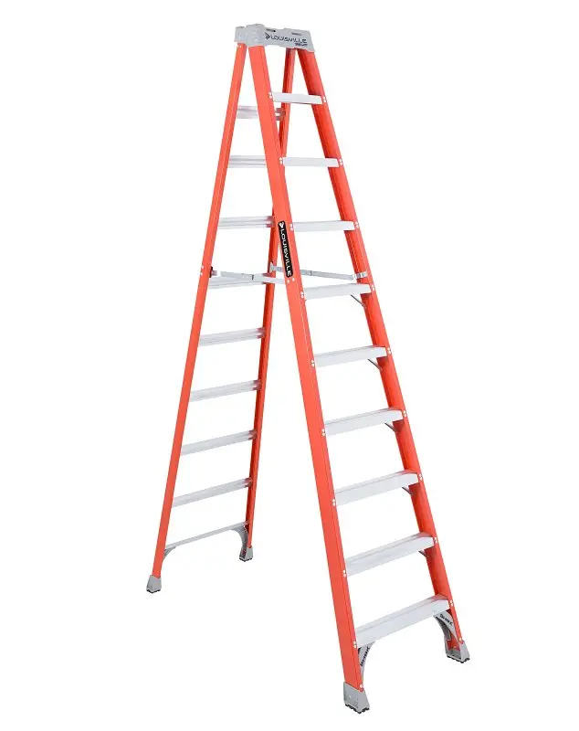 Louisville Fs1510 Fiberglass Step Ladder – 10-Foot Height, Type Ia Rated, 300-Pound Load, 9-Step, 170-Inch Reach 1