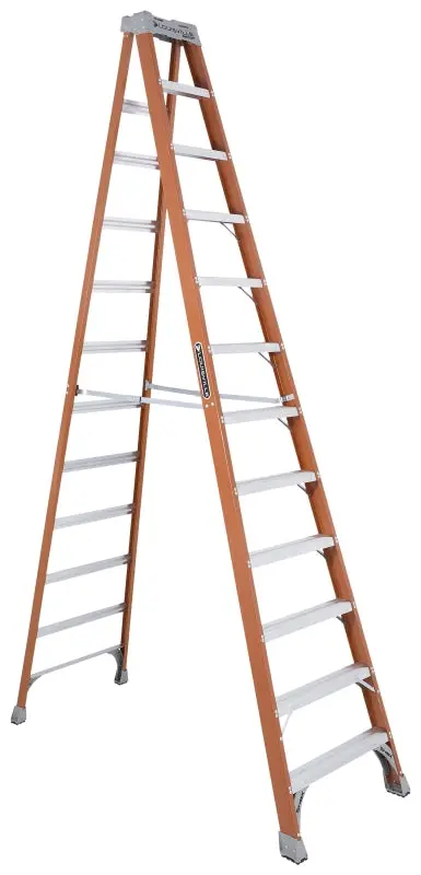 Louisville Fs1512 Fiberglass Step Ladder – 12 Ft Height, 11-Step, 300 Lb Type Ia Duty, 193 In Max Reach 1