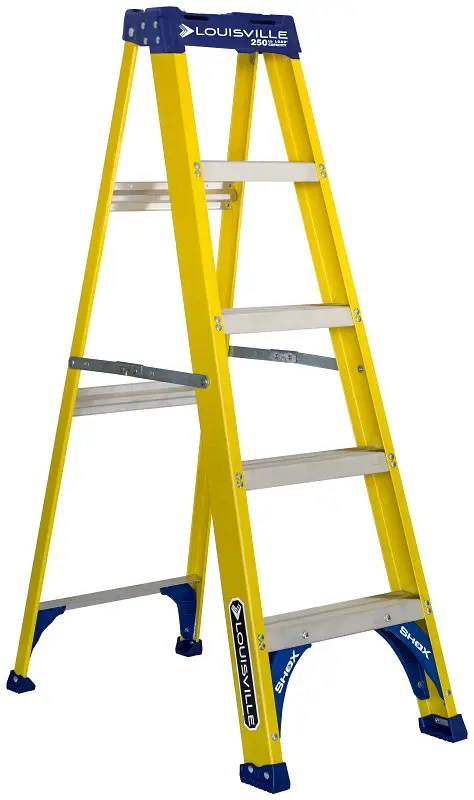 Louisville Fs2005 Fiberglass Step Ladder – 113 In Max Reach, 4-Step, 250 Lb Type I Duty 1