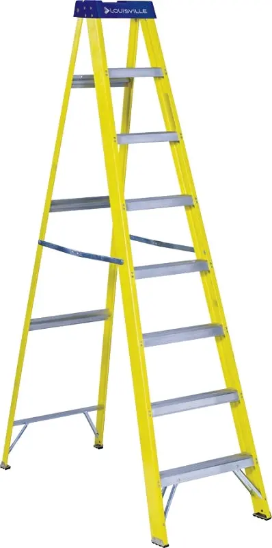 Louisville Fs2008 Fiberglass Step Ladder – 8 Ft Tall, Type I Duty Rated, 250 Lb Capacity, 7-Step 1
