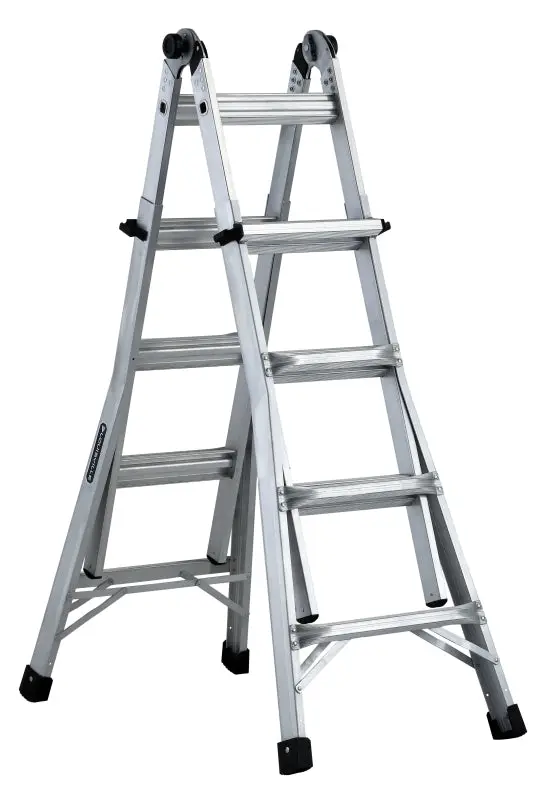 Louisville L-2098-17 Aluminum Multi-Purpose Ladder – 9–15 Ft Adjustable Reach, Type Ia Rated, 16-Step 1