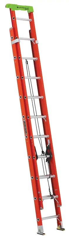 Louisville L-3022-20Pt Fiberglass Extension Ladder – 240-Inch Reach, 300-Pound Duty, Orange Finish 1