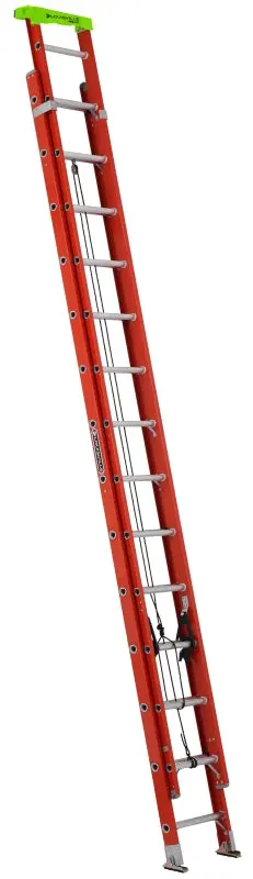 Louisville L-3022-28Pt Fiberglass Extension Ladder – 300 Lb Capacity, 28-Step, Reinforced 1.5" Rungs 1