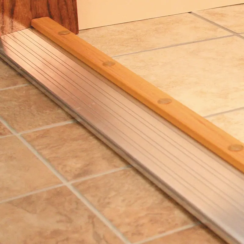 M-D Building Products 43822 Aluminum Threshold – 36-Inch Length × 4-9/16-Inch Width, Low-Profile Transition Strip 1