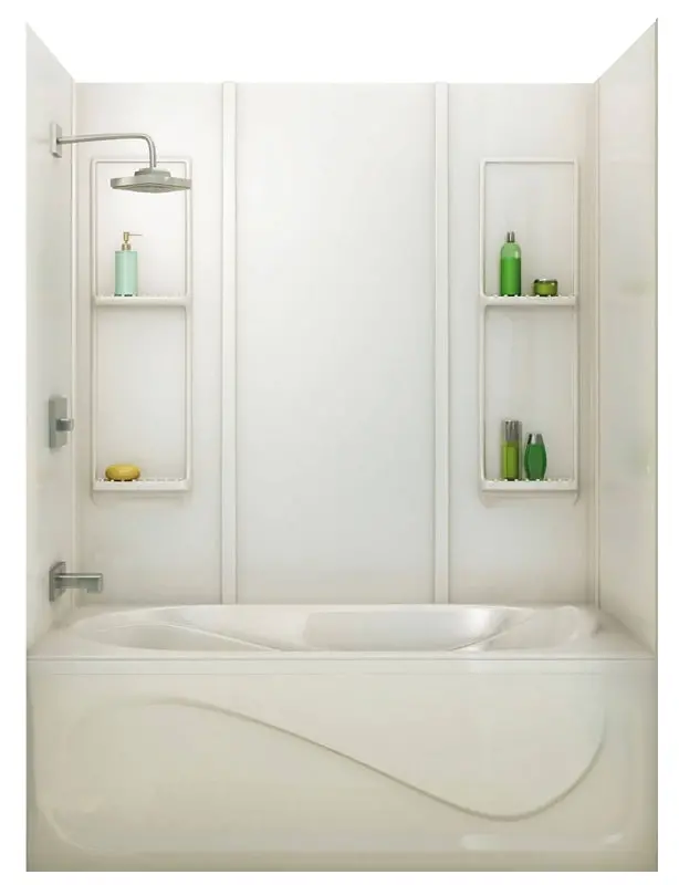 Maax Elan Bathtub Wall Surround – 31.75" X 60.5" Acrylic Glue-Up Kit For Standard Alcove Installations 1