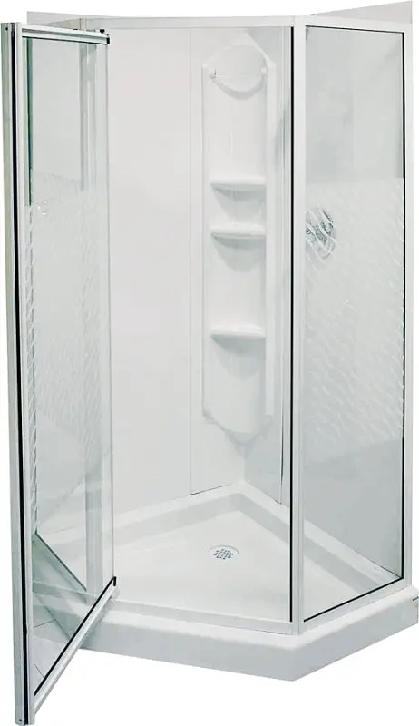 Maax Neo-Angle 38-Inch Shower Enclosure Kit – Polystyrene 3-Wall System, 74.25-Inch Height 1