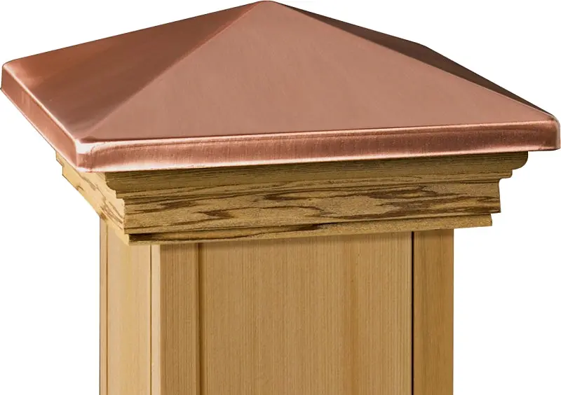 Maine Ornamental 72227 Cedar Post Cap – 6" Square, Natural Wood Finish 1