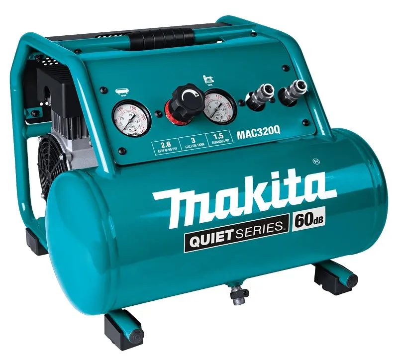 Makita Mac320Q Quiet Series 3-Gallon Electric Air Compressor – 1.5 Hp, 120V, 135 Psi (Tool Only) 1