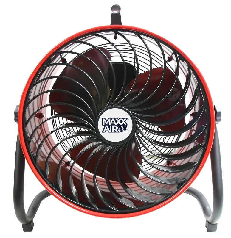 Maxxair Hvff16Tred Floor Fan – 16-Inch Blade, 3-Speed Control, 1350 Rpm, 1600 Cfm Airflow, Black And Red Housing 1
