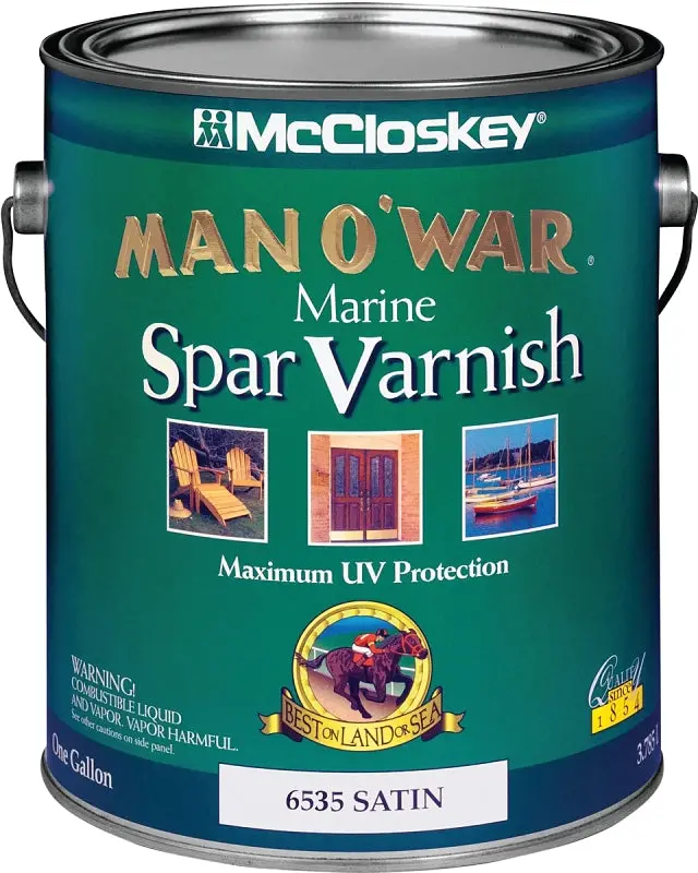 Mccloskey Man O' War Marine Spar Varnish – Satin Clear Finish, 1-Gallon Liquid Formula 1