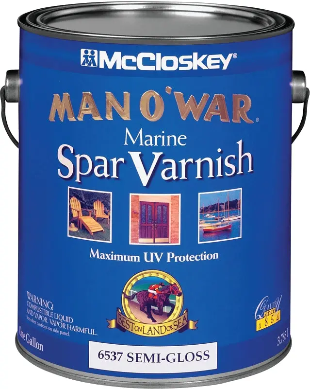 Mccloskey Man O'War Marine Spar Varnish – Semi-Gloss Finish, 1-Gallon Can, Uv-Resistant Formula 1
