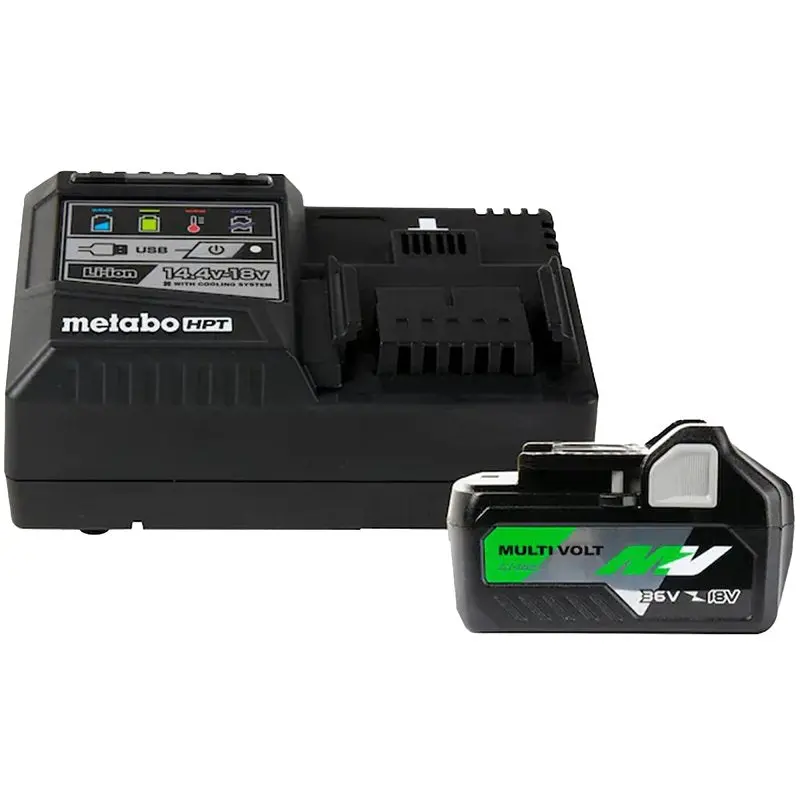 Metabo Hpt Uc18Ysl3B1M Charger Starter Kit – Includes 8Ah Battery, 52-Minute Rapid Charge 1