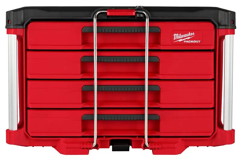 Milwaukee Packout 48-22-8444 4-Drawer Toolbox — 50 Lb Capacity, Polypropylene, 16.3" X 22.2" X 14.3" 1
