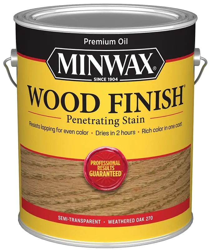 Minwax 71047 Weathered Oak Interior/Exterior Wood Stain – Oil-Based, Rich Gray-Brown Tone 1