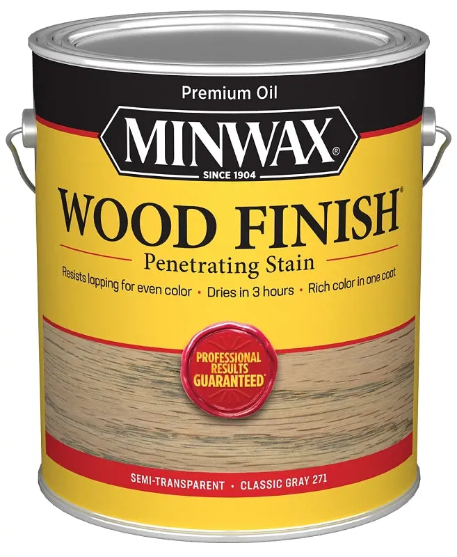 Minwax 710980000 Classic Gray Wood Stain – 1-Gallon Liquid Interior/Exterior Finish 1