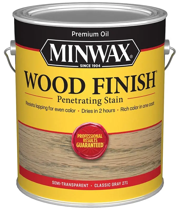 Minwax Classic Gray Wood Stain – Oil-Based Interior/Exterior Finish, 1-Gallon Can 1