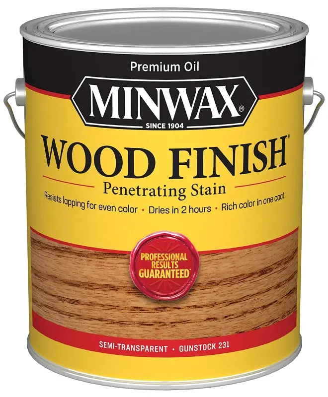 Minwax Gunstock Oil-Based Wood Stain – Rich Brown Tone, 1-Gallon Liquid Formula 1