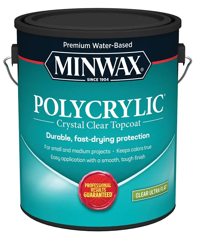 Minwax Polycrylic Protective Clear Finish – Ultra-Flat Sheen, 1-Gallon Liquid Formula 1