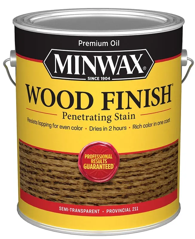 Minwax Provincial Oil-Based Wood Stain – 1-Gallon Can, Rich Medium-Brown Tone 1